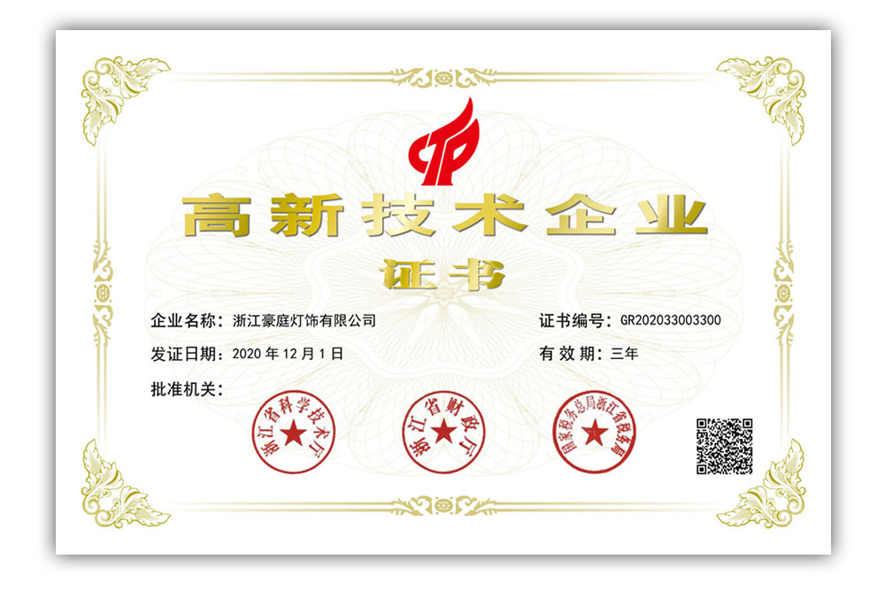 國家高新（xīn）技術企業認定（dìng）證書